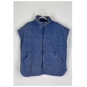 Chic Soul Harvest Haven Vest Blue Womens Size 1XL New Zip Up Chicsoul